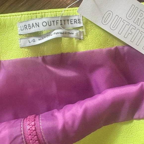 Urban Outfitters Neon Green/yellow Mini Skirt with Purple zipper - Picture 5 of 5